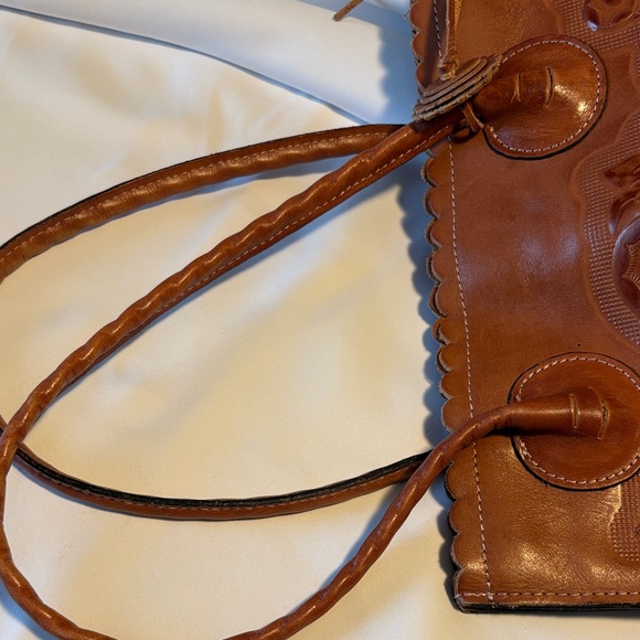 Patricia Nash tooled Brown Leather Tote Bag - Picture 7 of 16